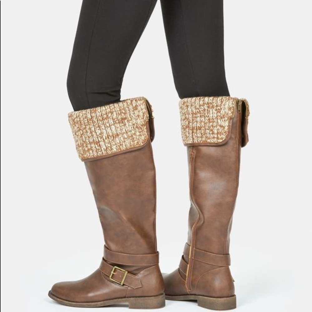 JustFab Brown Over the Knee Boots